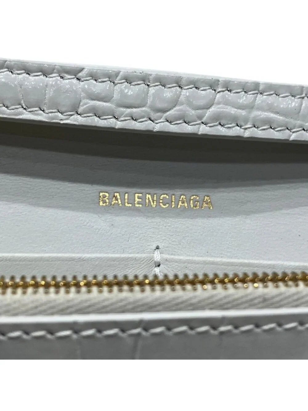 Balenciaga Hourglass Chain Wallet Shoulder Bag Leather